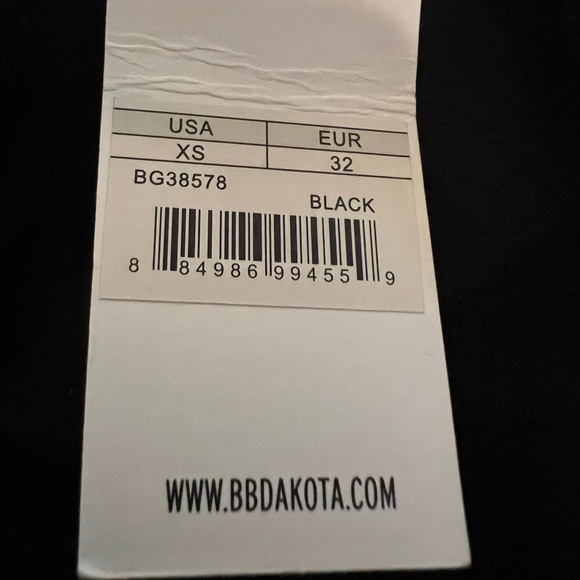 NWT BB Dakota Black 2 pcs Gerado Lace Drop Shoulder Keyhole Neck Crepe Dress XS - Picture 7 of 7